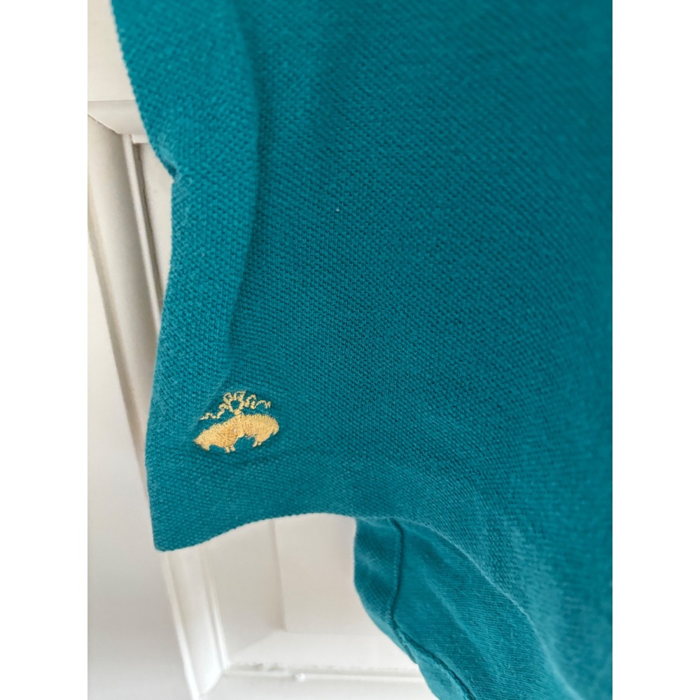 Brooks Brothers Golden Fleece Mens Teal Blue Cotton Pique Polo Made in USA L - Picture 5 of 5